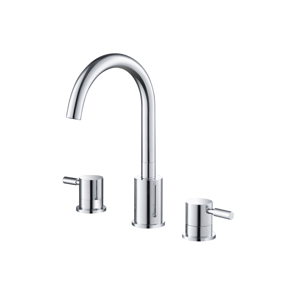 Three Hole 8" Widespread Two Handle Bathroom Faucet | Matte Black