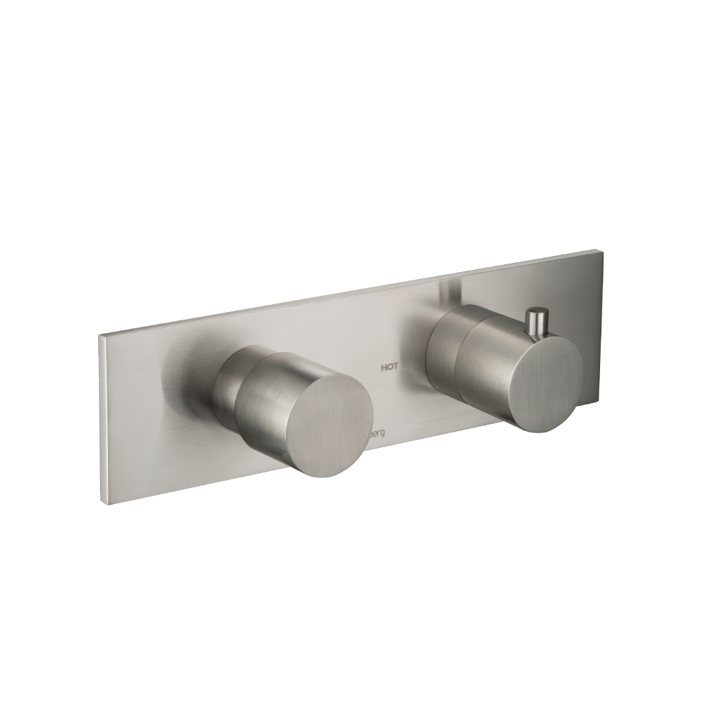 3/4" Horizontal Thermostatic Shower Valve & Trim - 1 Ouptut | Brushed Nickel PVD