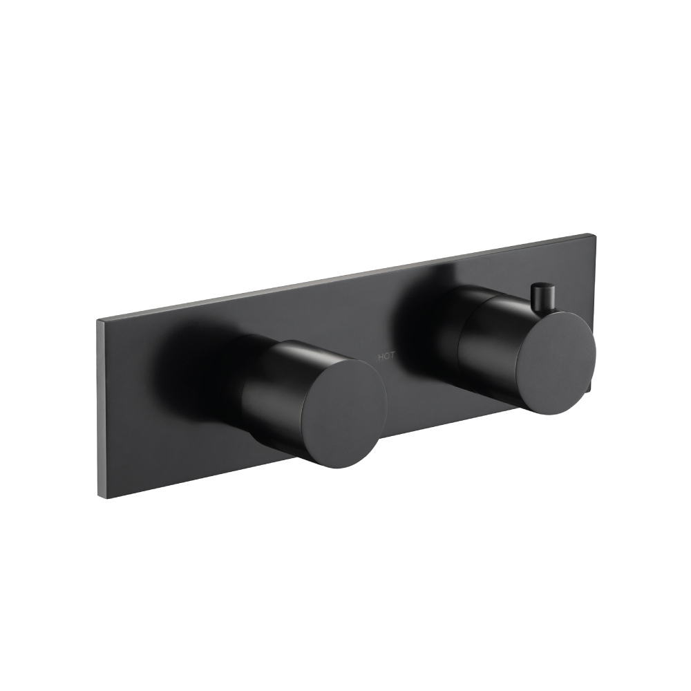 3/4" Horizontal Thermostatic Shower Valve & Trim - 1 Ouptut | Matte Black