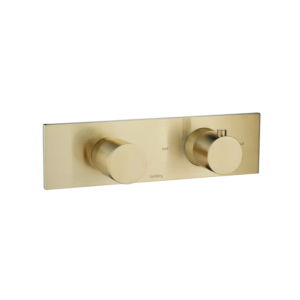 3/4" Horizontal Thermostatic Shower Valve & Trim - 1 Ouptut | Satin Brass PVD