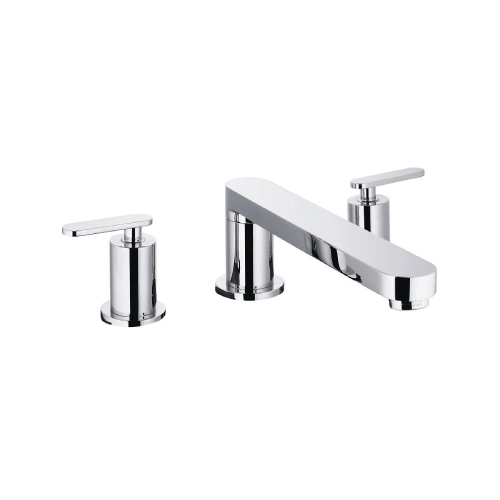 Three Hole 8" Widespread Two Handle Bathroom Faucet | Brushed Nickel PVD