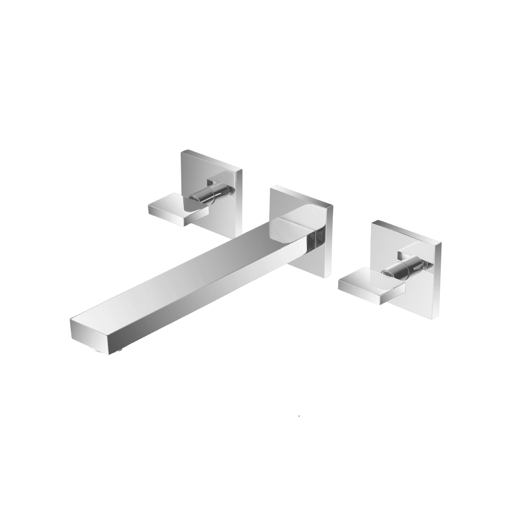 Two Handle Wall Mounted Bathroom Faucet | Matte Black