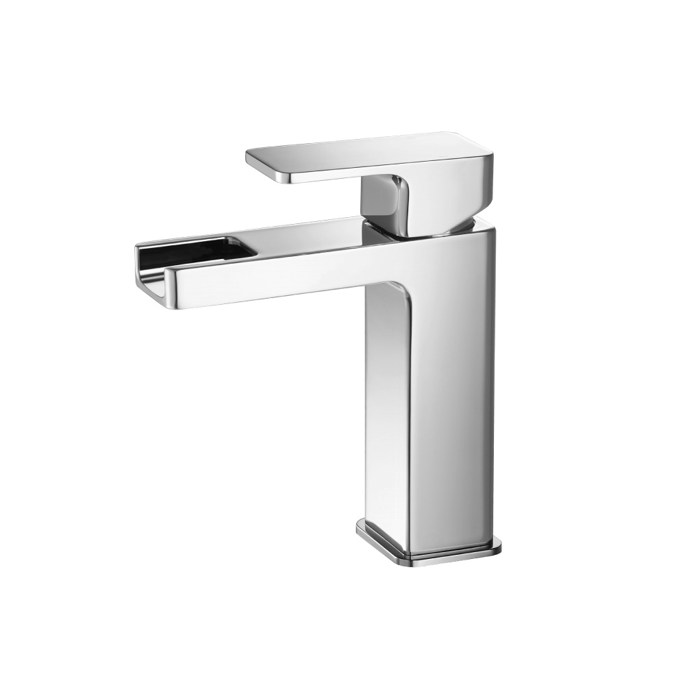 Single Hole Cascade Flow Waterfall Bathroom Faucet | Matte Black