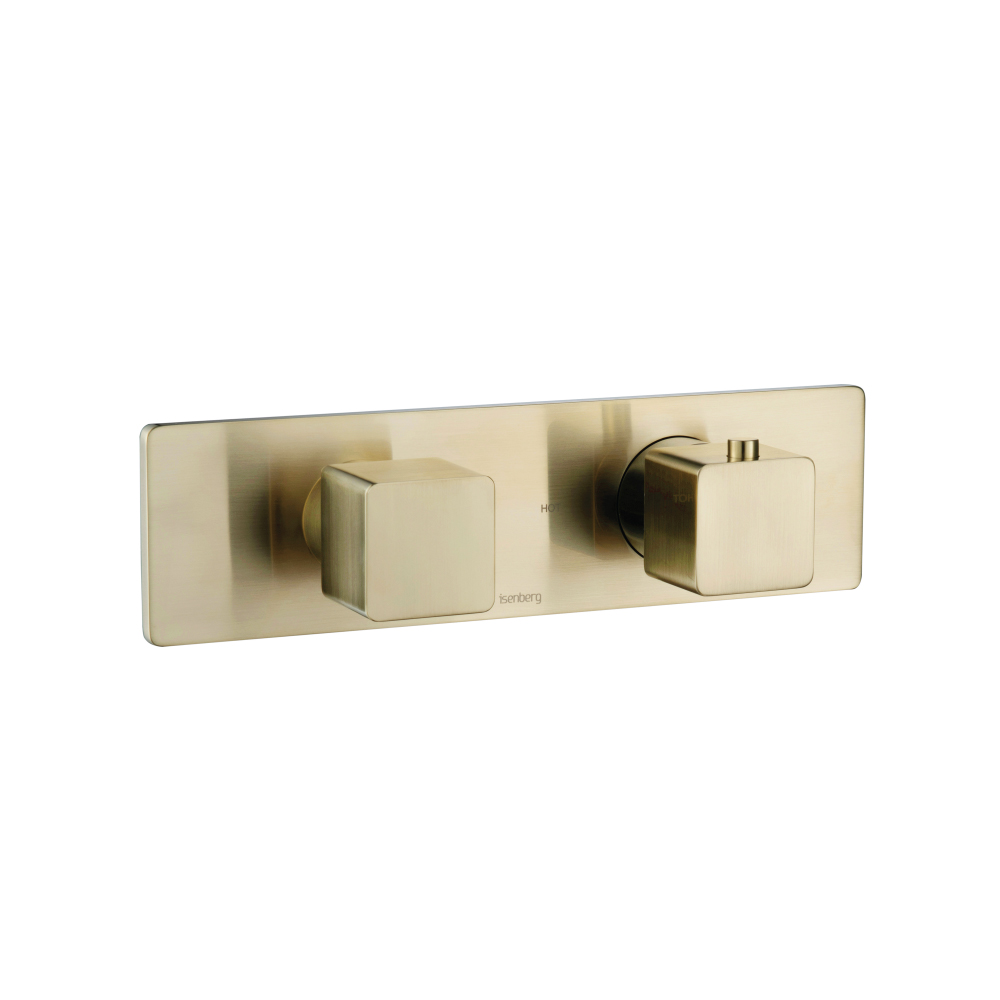 3/4" Horizontal Thermostatic Shower Valve % Trim - 1 Ouptut | Satin Brass PVD