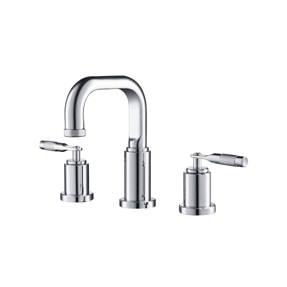 Three Hole 8" Widespread Two Handle Bathroom Faucet | Chrome