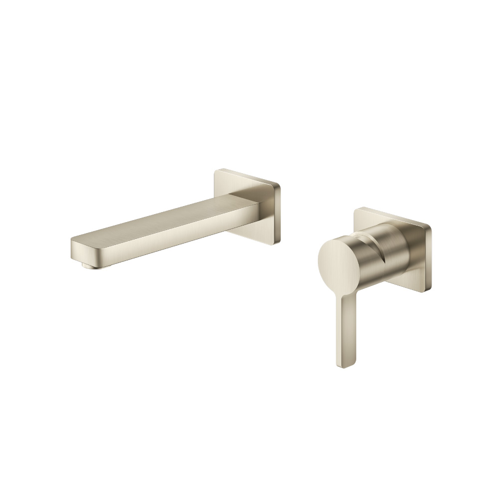 Single Handle Wall Mounted Bathroom Faucet | Brushed Nickel PVD