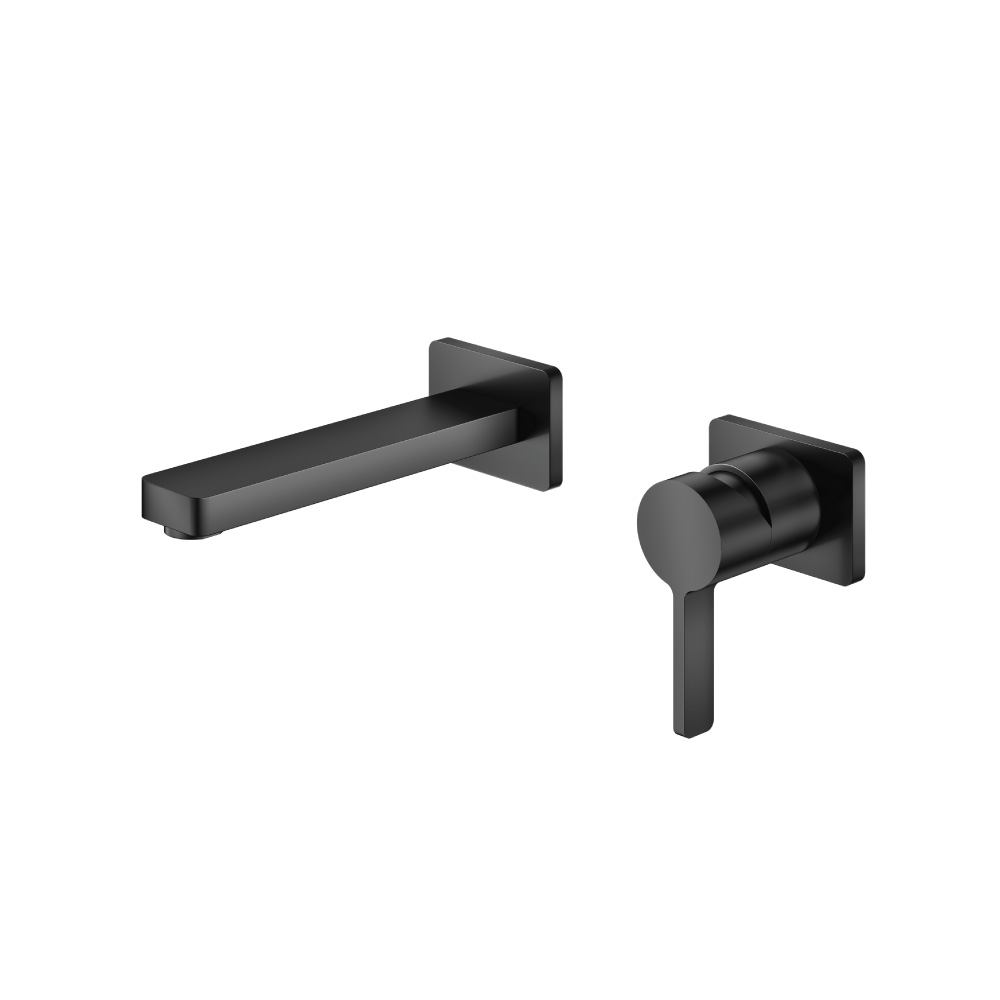 Single Handle Wall Mounted Bathroom Faucet | Matte Black